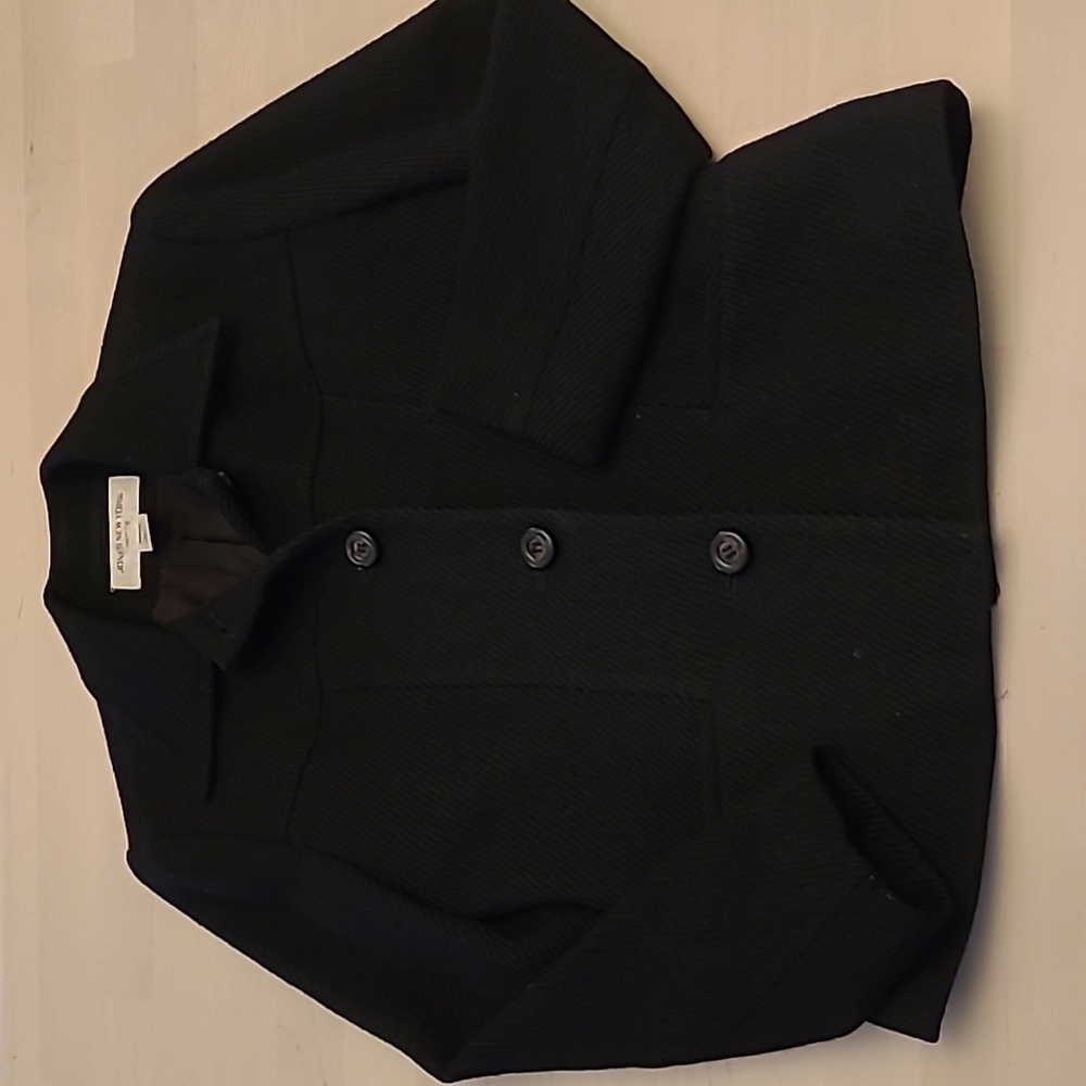 EUC VTG Jones New York Black 100% Wool Woolmarked Fully Lined Blazer